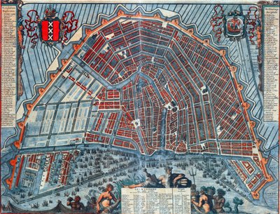 Map of Amsterdam in 1692 by Unbekannt Unbekannt